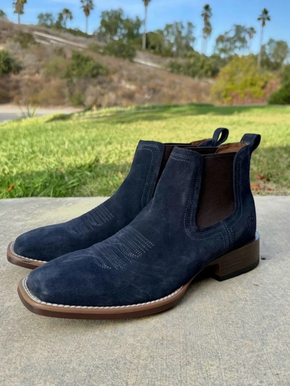 ARIAT BOOKER ULTRA NAVY SUEDE WESTERN BOOT MENS CHELSEA - 10051921 SIZE 11